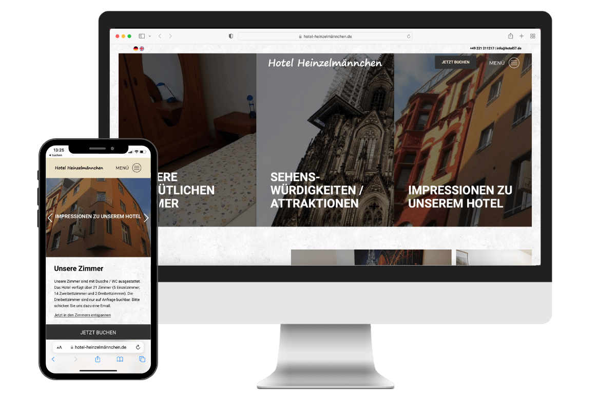 Our reference for websites: Hotel Heinzelmännchen in Cologne