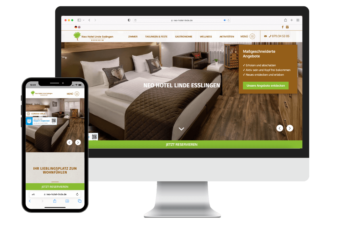 Our reference for websites: Neo Hotel Linde