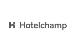 Schwarz-weiß Logo Hotelchamp
