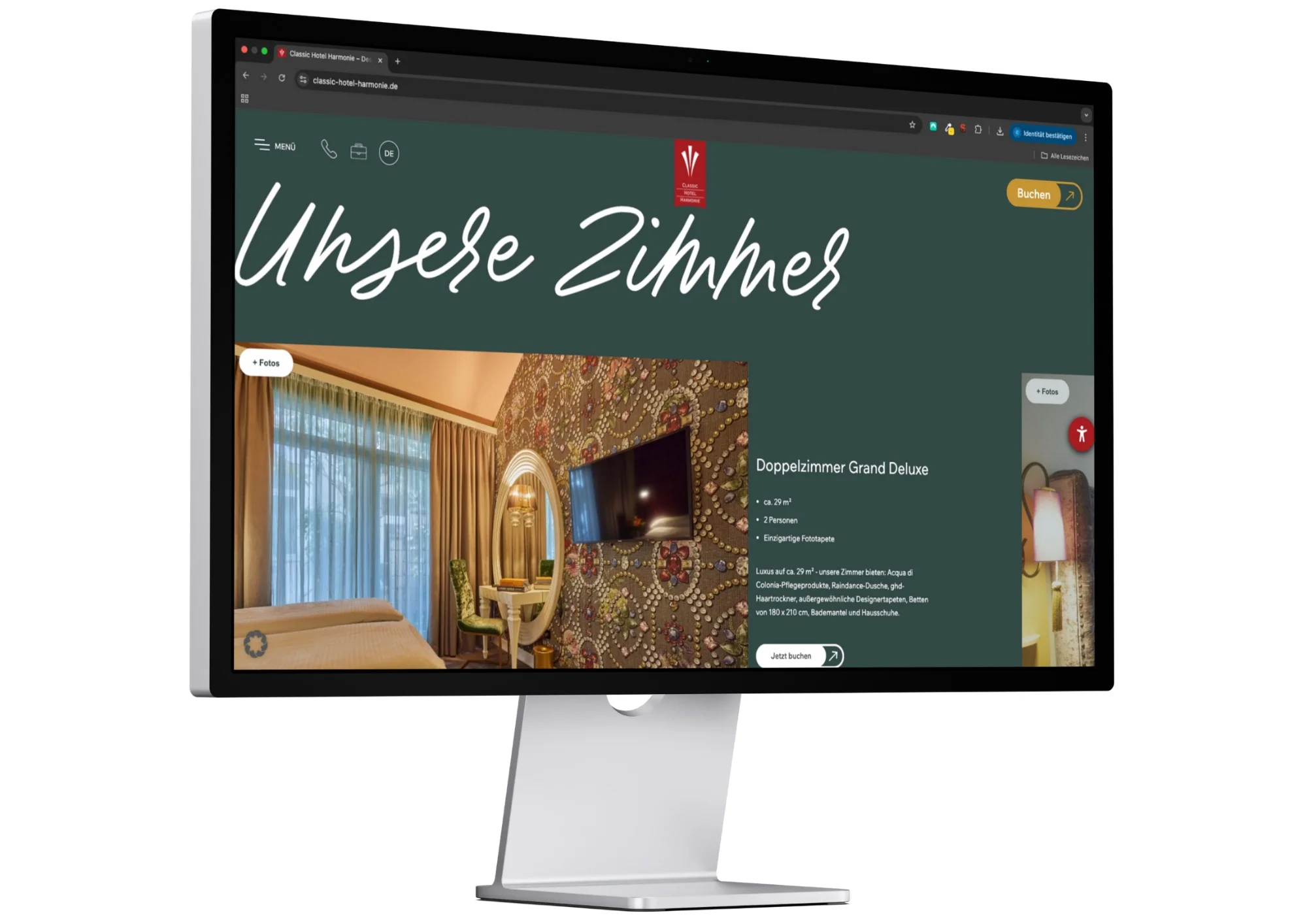 iMac Mockup für Classic Hotel Harmonie