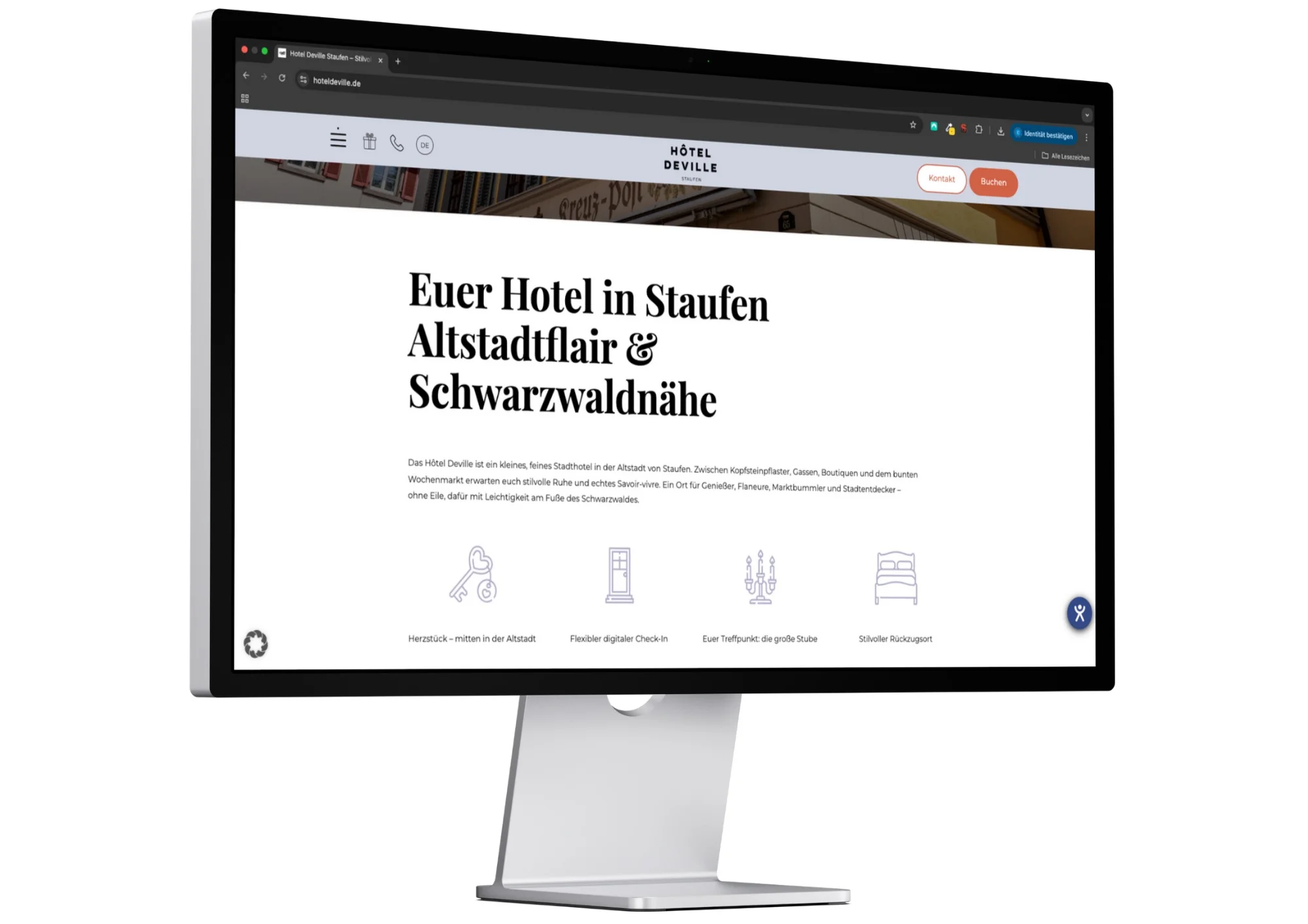 iMac Mockup für Hotel Deville